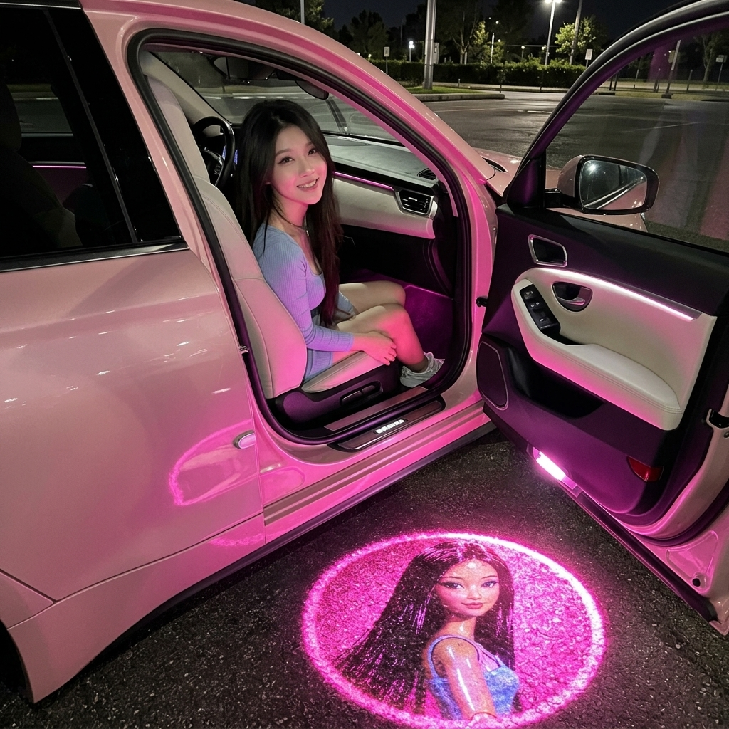 PinkGlow: Your Customized Baibie Car Door Light